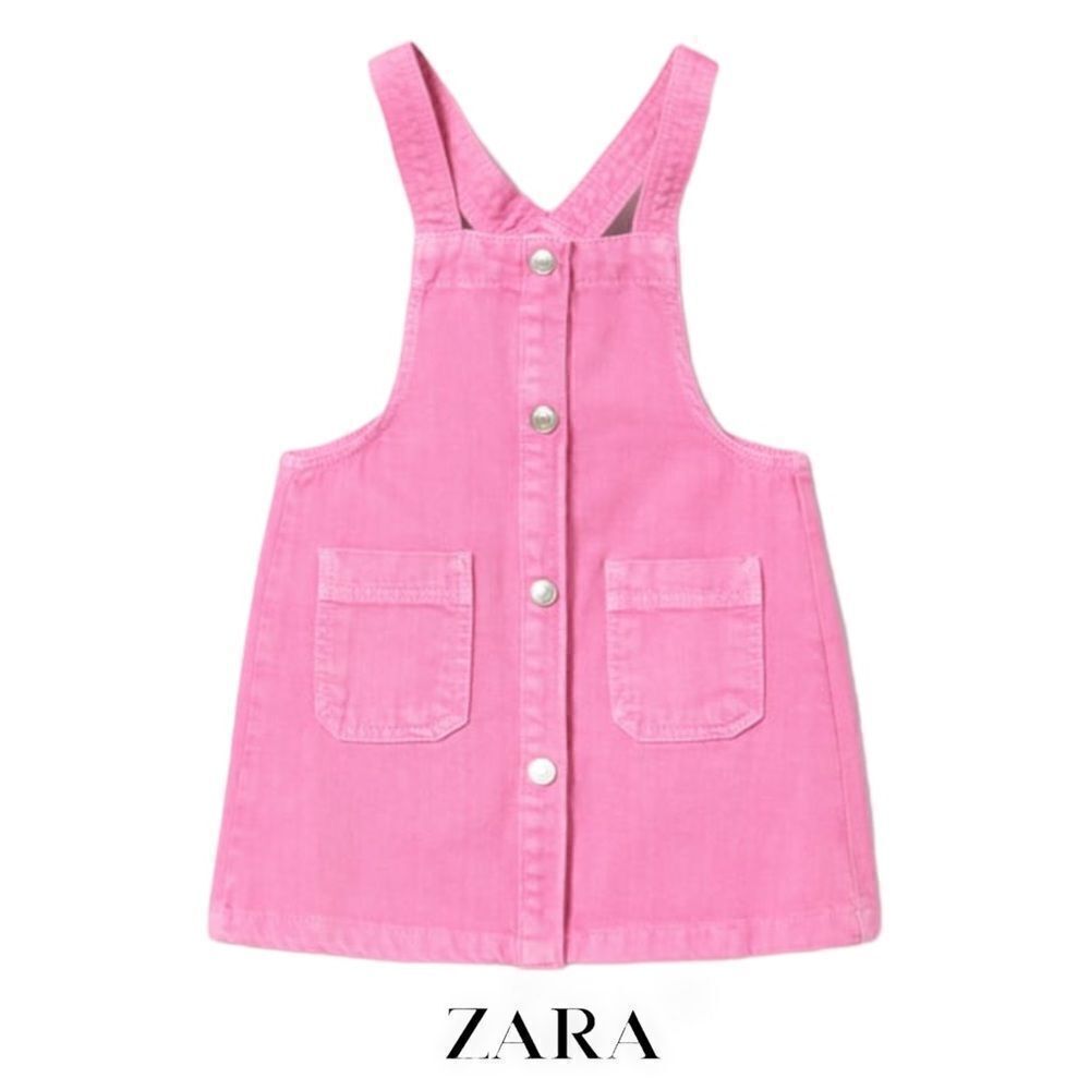 ZARA Kids | Fuchsia | TWILL PINAFORE DRESS WITH POCKETS